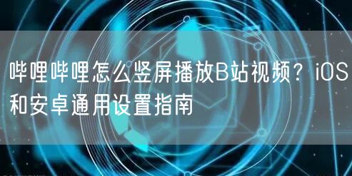 哔哩哔哩怎么竖屏播放B站视频？iOS和安卓通用设置指南