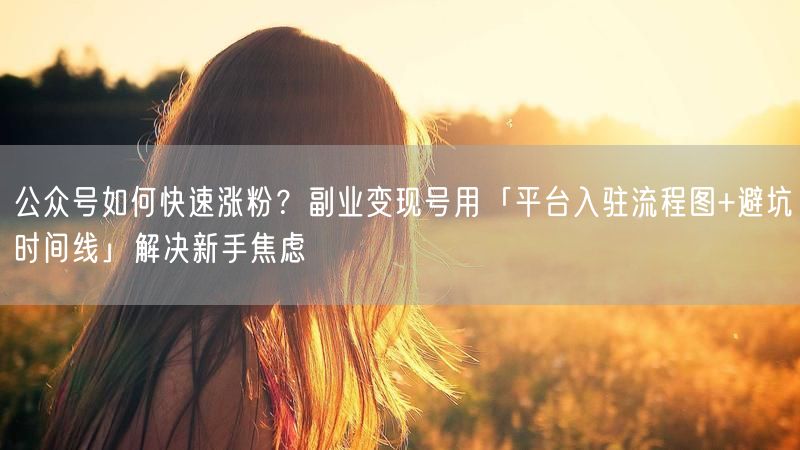 公众号如何快速涨粉？副业变现号用「平台入驻流程图+避坑时间线