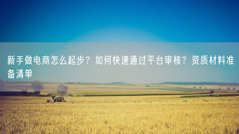 新手做电商怎么起步?如何快速通过平台审核?资质材料准备清单