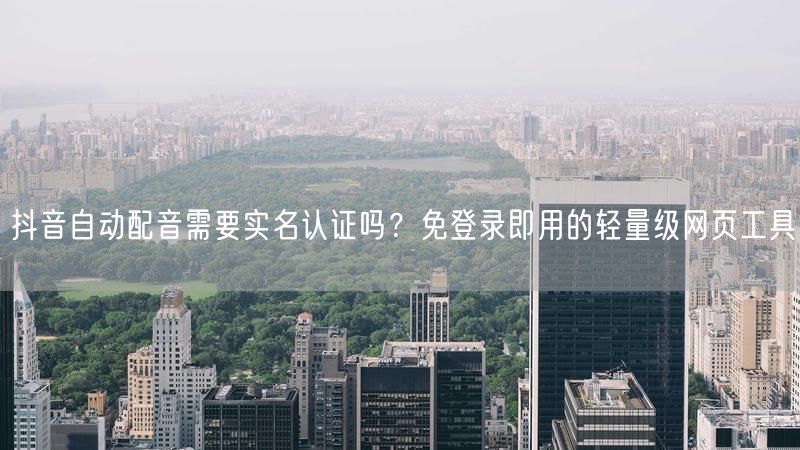 抖音自动配音需要实名认证吗?免登录即用的轻量级网页工具