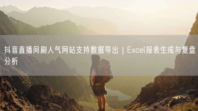 抖音直播间刷人气网站支持数据导出|Excel报表生成与复盘分